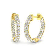 Elegant 1.00Ct Round Diamond Hoop Earrings in 10K/14K gold and platinum with certified lab-grown or natural diamonds