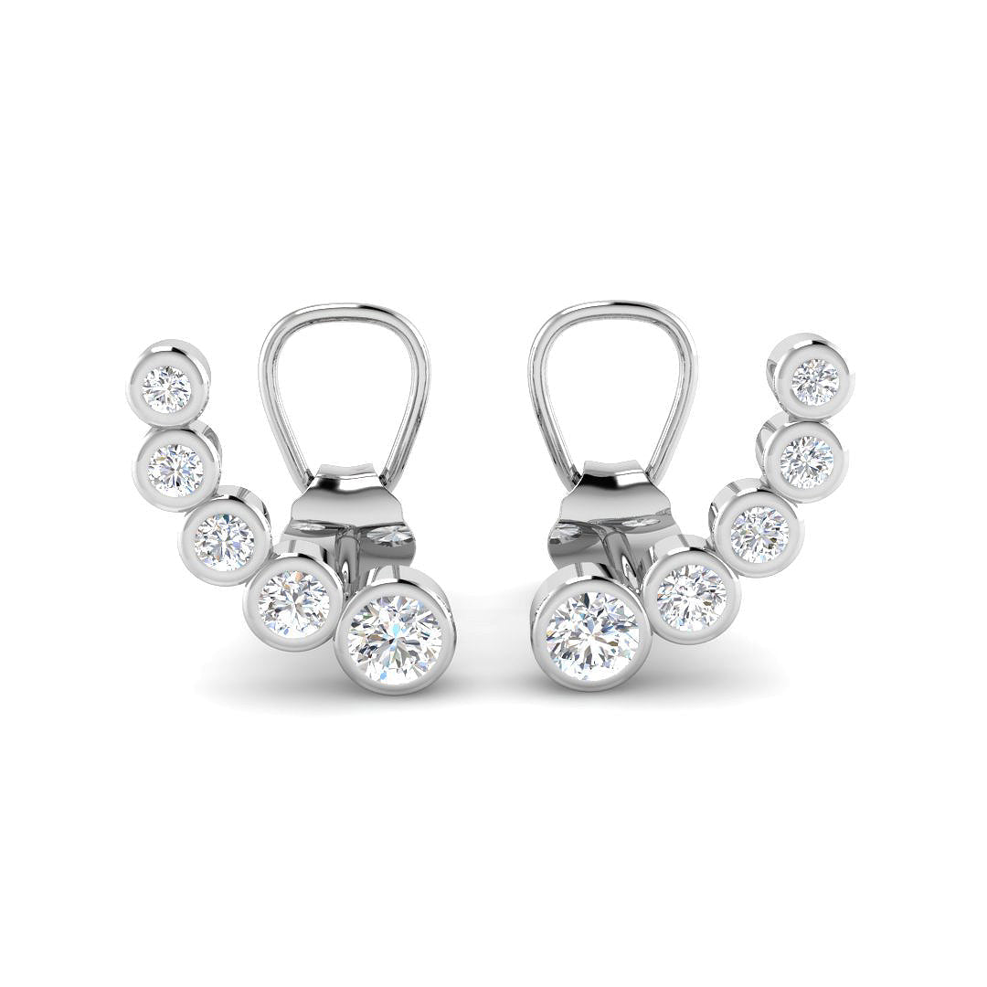 Gold Diamond Crawler Earrings - Elegant 0.33ct Luxury Jewelry in 10K/14K gold and platinum with certified lab-grown or natural diamonds