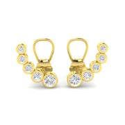 Gold Diamond Crawler Earrings - Elegant 0.33ct Luxury Jewelry in 10K/14K gold and platinum with certified lab-grown or natural diamonds