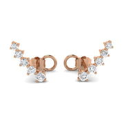 Luxurious Gold Diamond Crawler Earrings - 0.33ct to 1ct Sparkle in 10K/14K gold and platinum with certified lab-grown or natural diamonds