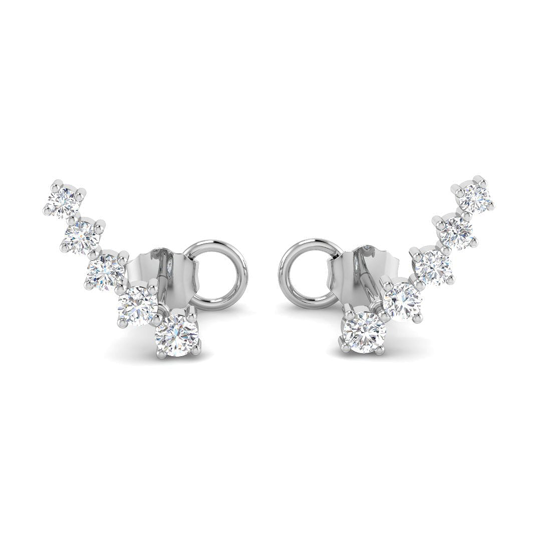 Luxurious Gold Diamond Crawler Earrings - 0.33ct to 1ct Sparkle in 10K/14K gold and platinum with certified lab-grown or natural diamonds