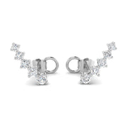 Luxurious Gold Diamond Crawler Earrings - 0.33ct to 1ct Sparkle in 10K/14K gold and platinum with certified lab-grown or natural diamonds