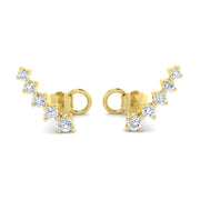 Luxurious Gold Diamond Crawler Earrings - 0.33ct to 1ct Sparkle in 10K/14K gold and platinum with certified lab-grown or natural diamonds
