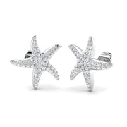 Stunning 1.75Ct Diamond Starfish Stud Earrings in in 10K/14K gold and platinum with certified lab-grown or natural diamonds