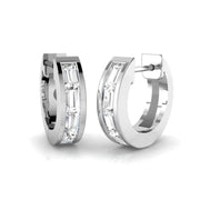 0.5 Ct Baguette Diamond Hoop Earrings in 10K/14K gold and platinum with certified lab-grown or natural diamonds