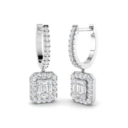 Tilly Luxury Gold Drop & Trilogy Diamond Earrings, 0.5ct Elegance in 10K/14K gold and platinum with certified lab-grown or natural diamonds