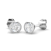 Stud Earrings with Round Diamond Tension Set - 1 Carat in 10K/14K gold and platinum with certified lab-grown or natural diamonds