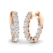 Elegant 2 & 4 Ct Round Diamond Hoop Earrings in 10K/14K gold and platinum with certified lab-grown or natural diamonds