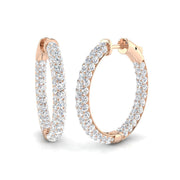 4.5 Ct Round Diamond Hoop Earrings in 10K/14K gold and platinum with certified lab-grown or natural diamonds