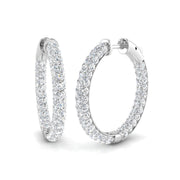 4.5 Ct Round Diamond Hoop Earrings in 10K/14K gold and platinum with certified lab-grown or natural diamonds