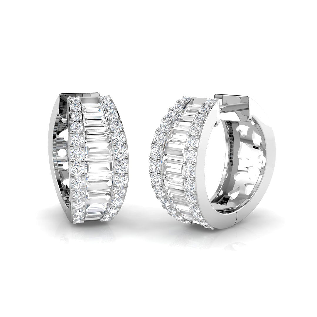 Blair Luxury Gold Diamond Earrings - Baguette & Brilliant 1.5ct-2.5ct in 10K/14K gold and platinum with certified lab-grown or natural diamonds