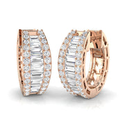 Gold Baguette and Brilliant Diamond Earrings - 1.5ct in 10K/14K gold and platinum with certified lab-grown or natural diamonds