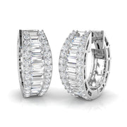 Gold Baguette and Brilliant Diamond Earrings - 1.5ct in 10K/14K gold and platinum with certified lab-grown or natural diamonds