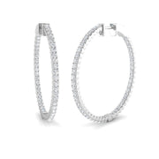 1.75 Ct to 3 Ct Diamond Hoop Earrings in 10K/14K gold and platinum with certified lab-grown or natural diamonds