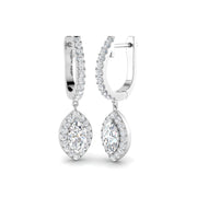 Eamon Gold Drop & Trilogy Diamond Earrings in 10K/14K gold and platinum with certified lab-grown or natural diamonds