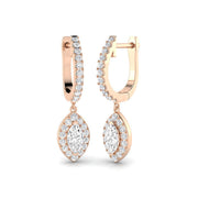 Kiki Gold Diamond Drop & Trilogy Earrings - Elegant 1ct Luxury Design in 10K/14K gold and platinum with certified lab-grown or natural diamonds