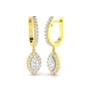 Kiki Gold Diamond Drop & Trilogy Earrings - Elegant 1ct Luxury Design in 10K/14K gold and platinum with certified lab-grown or natural diamonds