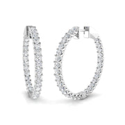 3.5 Ct to 5 Ct Diamond Hoop Earrings in 10K/14K gold and platinum with certified lab-grown or natural diamonds