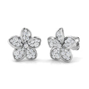 Beautiful 0.50Ct Diamond Flower Stud Earrings in in 10K/14K gold and platinum with certified lab-grown or natural diamonds