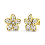 Beautiful 0.50Ct Diamond Flower Stud Earrings in in 10K/14K gold and platinum with certified lab-grown or natural diamonds