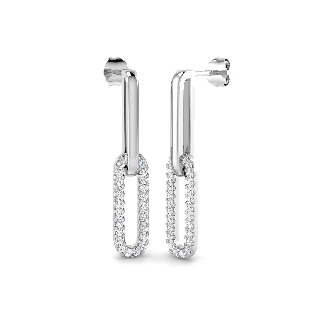 Barney Gold Drop & Trilogy Diamond Earrings - 0.5ct Luxury Jewelry in 10K/14K gold and platinum with certified lab-grown or natural diamonds