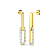 Barney Gold Drop & Trilogy Diamond Earrings - 0.5ct Luxury Jewelry in 10K/14K gold and platinum with certified lab-grown or natural diamonds