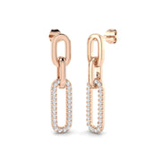 Bath Gold Drop & Trilogy Diamond Earrings in 10K/14K gold and platinum with certified lab-grown or natural diamonds