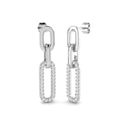 Bath Gold Drop & Trilogy Diamond Earrings in 10K/14K gold and platinum with certified lab-grown or natural diamonds