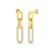 Bath Gold Drop & Trilogy Diamond Earrings in 10K/14K gold and platinum with certified lab-grown or natural diamonds