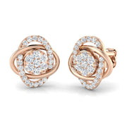 Exquisite 0.50Ct Diamond Love Knot Stud Earrings in in 10K/14K gold and platinum with certified lab-grown or natural diamonds