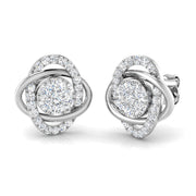 Exquisite 0.50Ct Diamond Love Knot Stud Earrings in in 10K/14K gold and platinum with certified lab-grown or natural diamonds