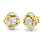 Exquisite 0.50Ct Diamond Love Knot Stud Earrings in in 10K/14K gold and platinum with certified lab-grown or natural diamonds