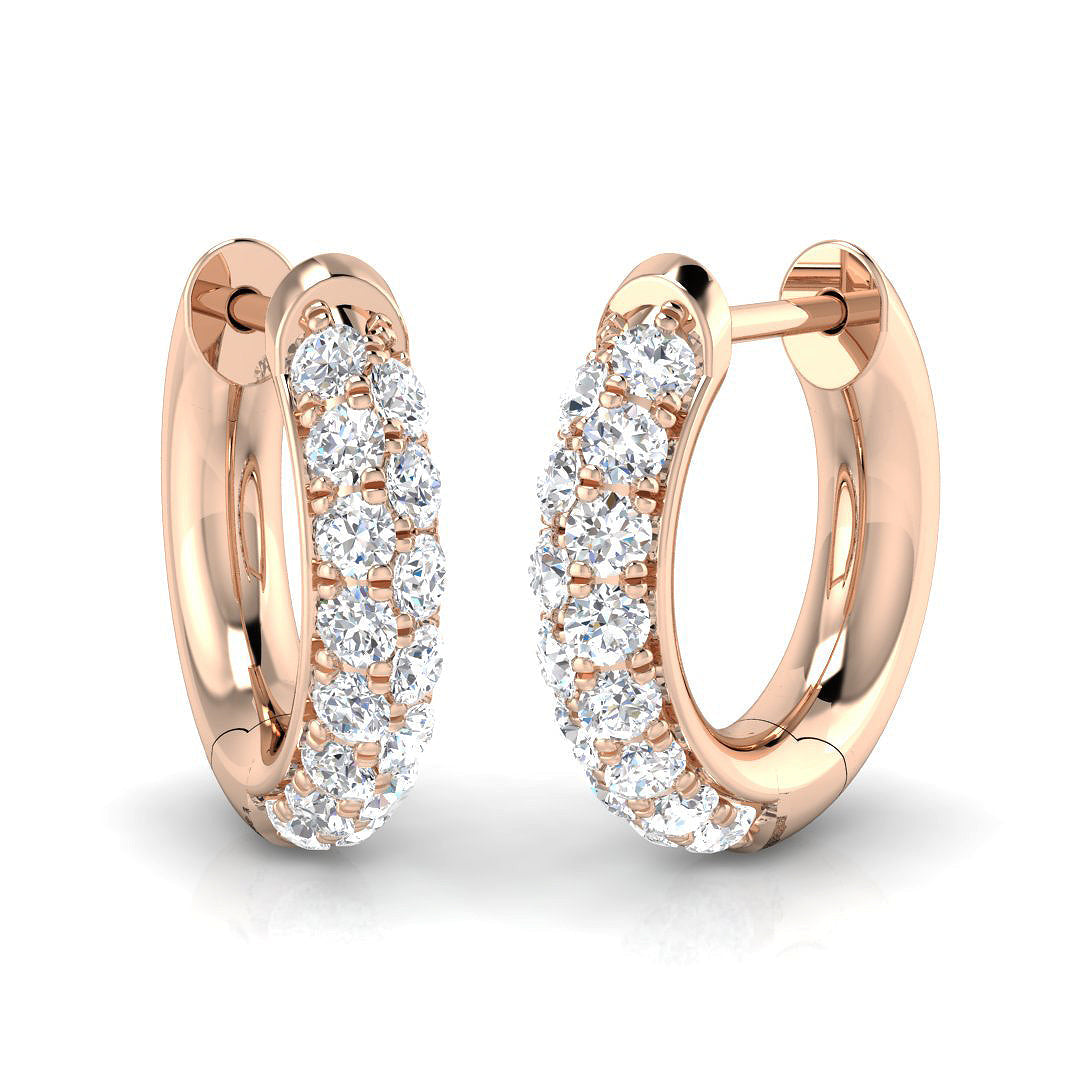 Hoop Earrings - 0.33 Ct Gold Hoop in 10K/14K gold and platinum with certified lab-grown or natural diamonds