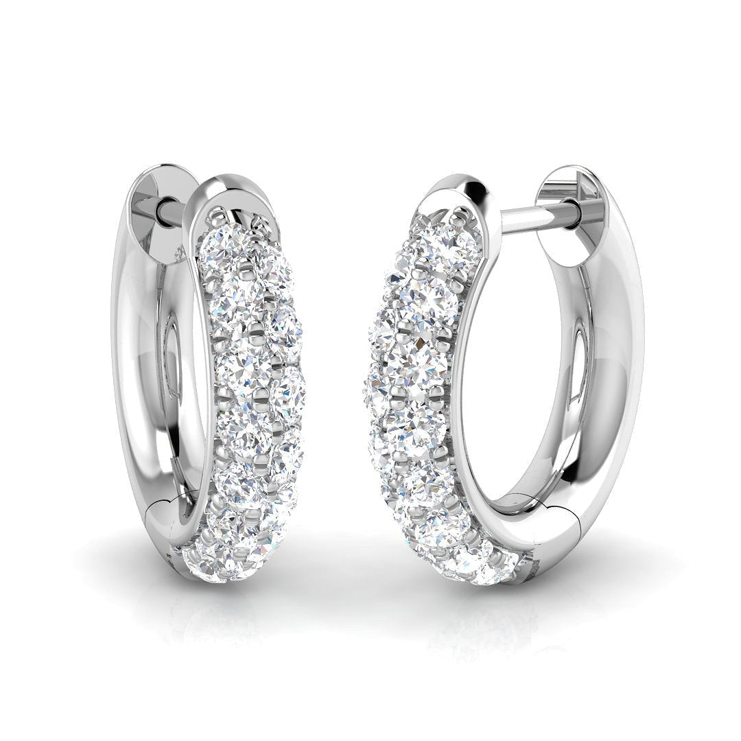 Hoop Earrings - 0.33 Ct Gold Hoop in 10K/14K gold and platinum with certified lab-grown or natural diamonds