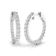 Elegant 1.25 Ct Round Diamond Hoop Earrings in 10K/14K gold and platinum with certified lab-grown or natural diamonds