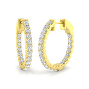 Elegant 1.25 Ct Round Diamond Hoop Earrings in 10K/14K gold and platinum with certified lab-grown or natural diamonds