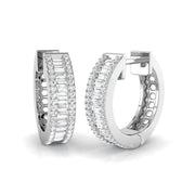 Hoop Earrings with Honeycomb Diamond Setting - 0.5ct to 1ct in 10K/14K gold and platinum with certified lab-grown or natural diamonds