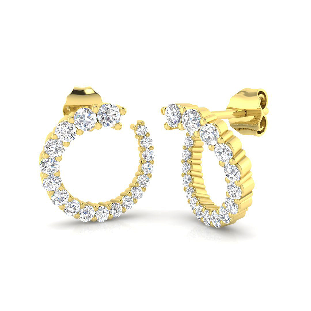 0.5 Ct Diamond Hoop Earrings in 10K/14K gold and platinum with certified lab-grown or natural diamonds