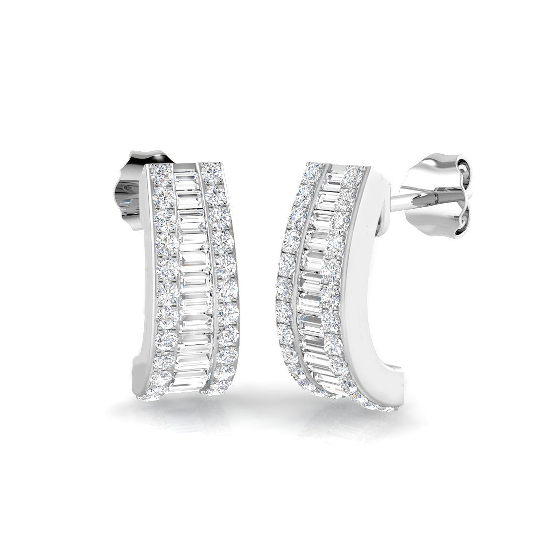 Drop Earrings with Heart Shape Diamond Cluster - 1ct to 2.5ct in 10K/14K gold and platinum with certified lab-grown or natural diamonds