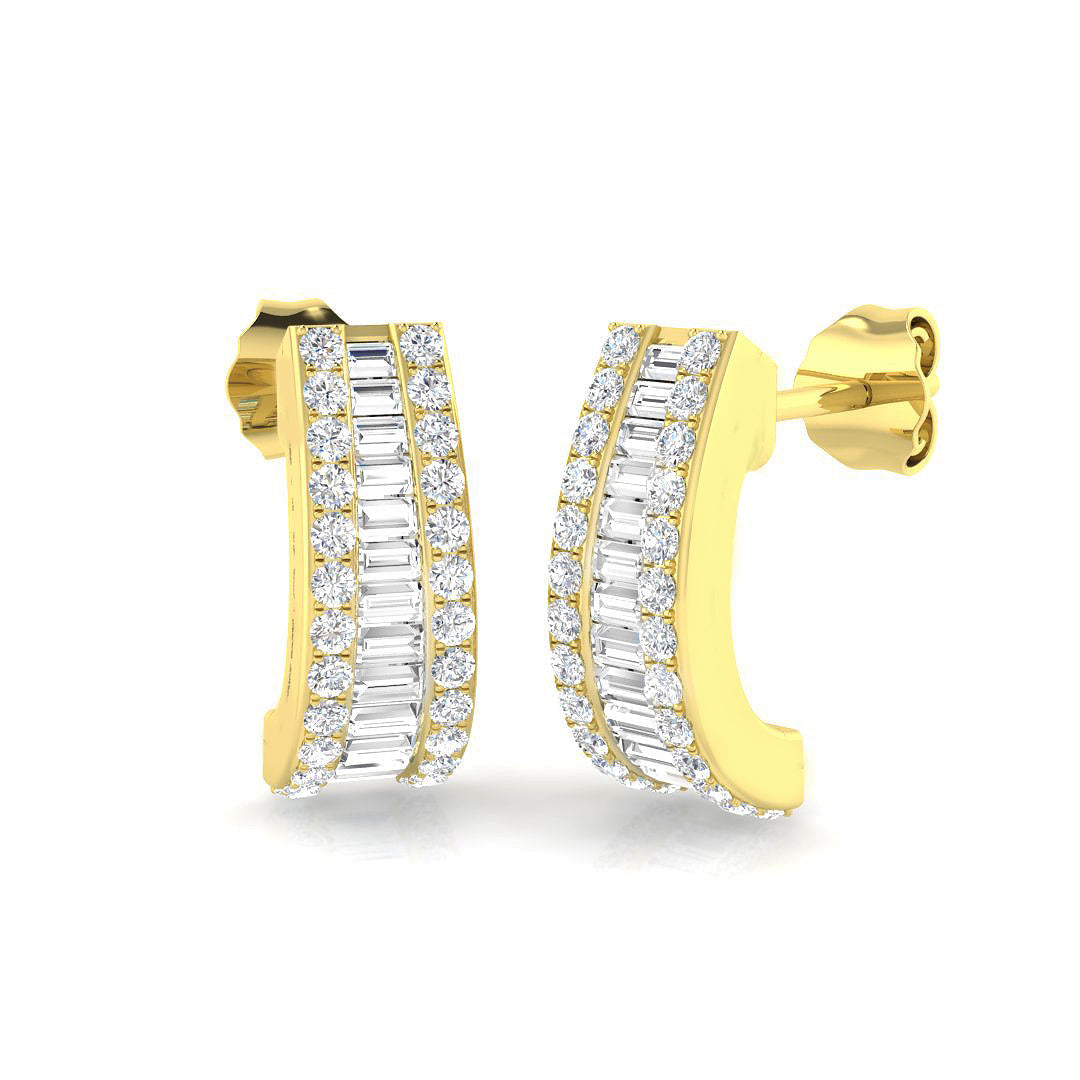 Drop Earrings with Heart Shape Diamond Cluster - 1ct to 2.5ct in 10K/14K gold and platinum with certified lab-grown or natural diamonds