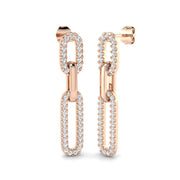 Bexly 1ct Gold Drop & Trilogy Diamond Earrings - Luxury Fine Jewelry in 10K/14K gold and platinum with certified lab-grown or natural diamonds