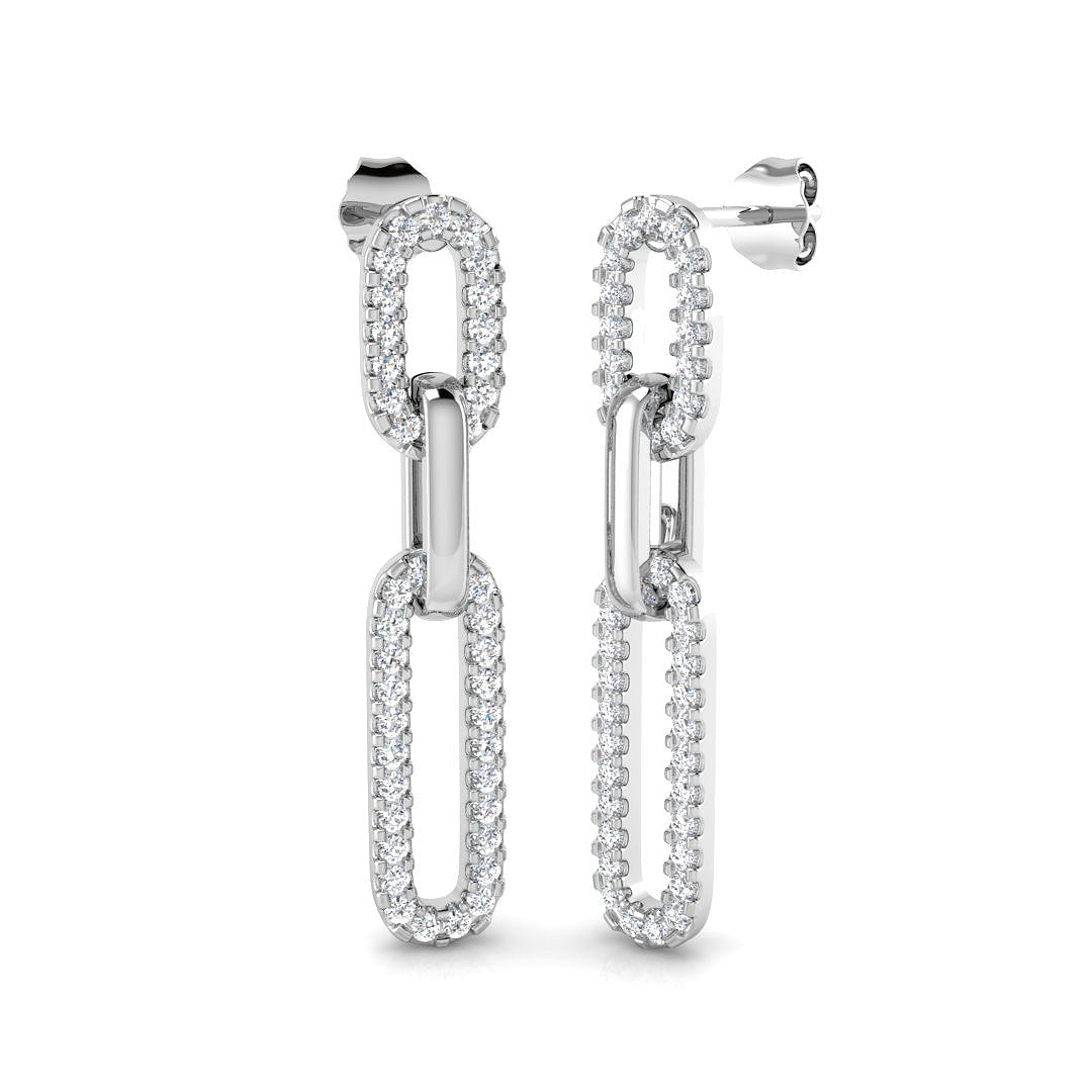 Bexly 1ct Gold Drop & Trilogy Diamond Earrings - Luxury Fine Jewelry in 10K/14K gold and platinum with certified lab-grown or natural diamonds