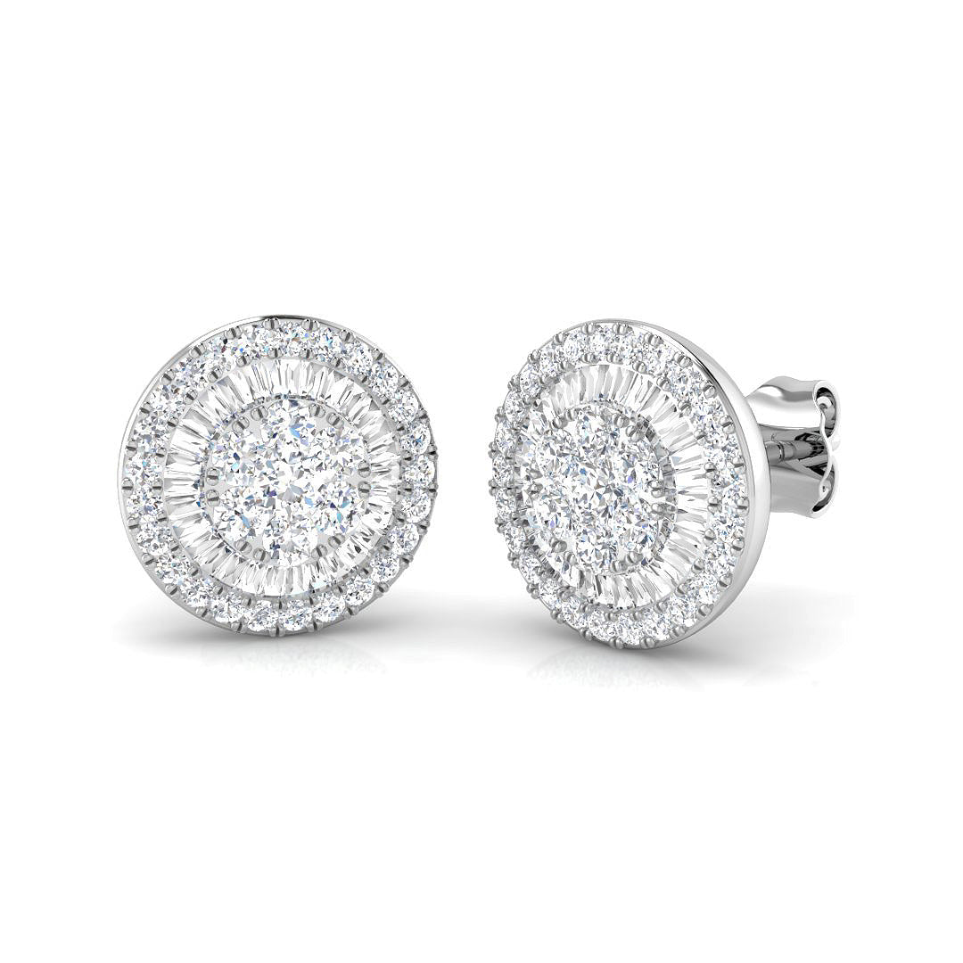 Gold Baguette and Brilliant Diamond Earrings - 1ct to 1.75ct in 10K/14K gold and platinum with certified lab-grown or natural diamonds