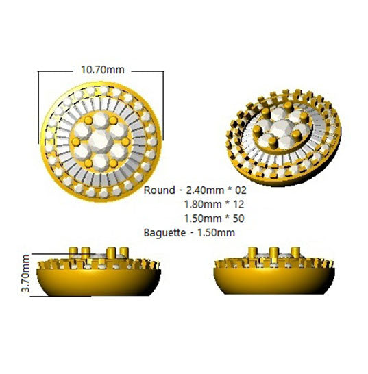 Gold Baguette and Brilliant Diamond Earrings - 1ct to 1.75ct in 10K/14K gold and platinum with certified lab-grown or natural diamonds