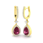 4.5 Ct Pink Pear Diamond Hoop Earrings in 10K/14K gold and platinum with certified lab-grown or natural diamonds