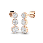 Ensoy Gold Drop & Trilogy Diamond Earrings - Elegant Luxury Jewelry in 10K/14K gold and platinum with certified lab-grown or natural diamonds
