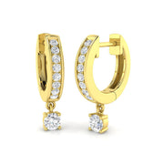 Sippy Luxury Gold Drop & Trilogy Diamond Earrings, Elegant Gemstone Jewelry in 10K/14K gold and platinum with certified lab-grown or natural diamonds