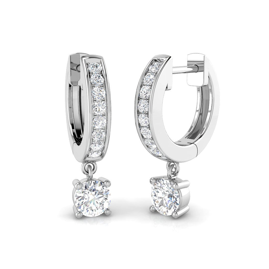 Sippy Luxury Gold Drop & Trilogy Diamond Earrings, Elegant Gemstone Jewelry in 10K/14K gold and platinum with certified lab-grown or natural diamonds