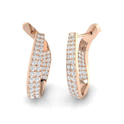 Luxury 1 Ct Diamond Hoop Earrings in 10K/14K gold and platinum with certified lab-grown or natural diamonds
