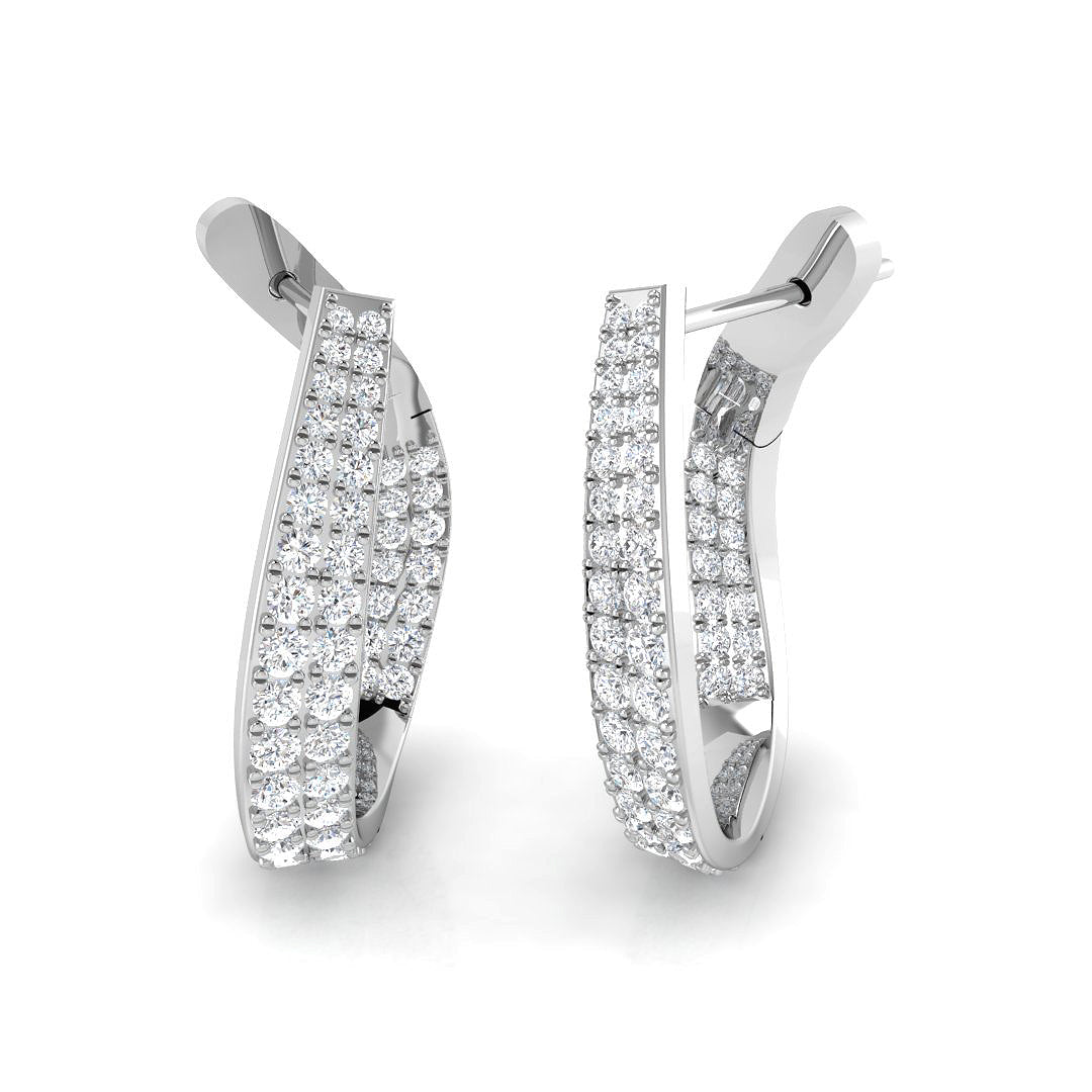 Luxury 1 Ct Diamond Hoop Earrings in 10K/14K gold and platinum with certified lab-grown or natural diamonds